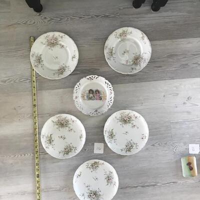 Six Vintage Plates with Hangers 