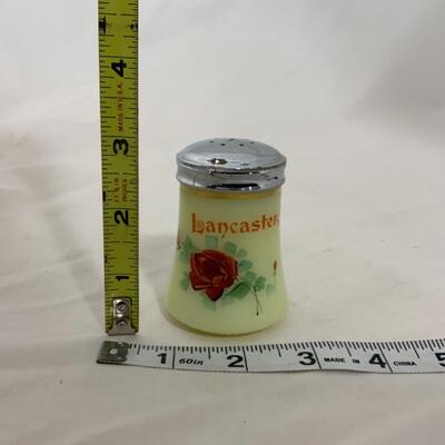 [213] ANTIQUE | Heisey Custard Souvenir Glass | Lancaster, Wisconsin