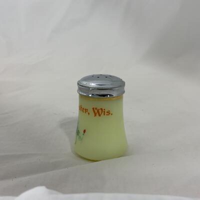 [213] ANTIQUE | Heisey Custard Souvenir Glass | Lancaster, Wisconsin