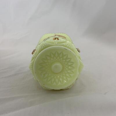 [214] ANTIQUE | Heisey Custard Souvenir Glass | School Hill, Wisconsin