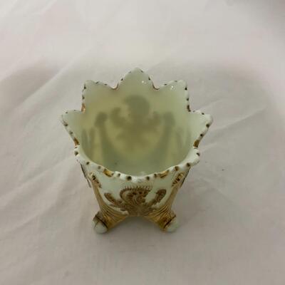 [216] ANTIQUE | Northwood | Inverted Fan | Footed Spooner