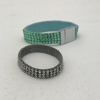 Green and Clear Bracelets