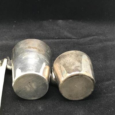 One finger and two finger Jiggers Sterling Silverplate by Napier
