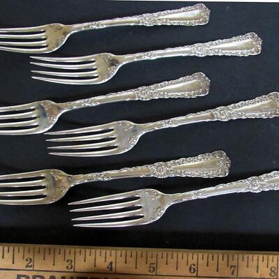 Set of 6 Sterling Silver Venus Pattern Forks by Watrous Mfg Co. 