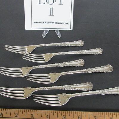 Set of 6 Sterling Silver Venus Pattern Forks by Watrous Mfg Co. 