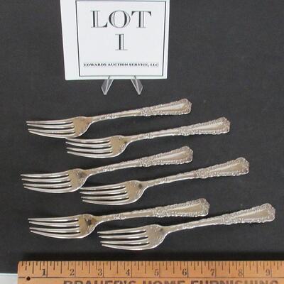 Set of 6 Sterling Silver Venus Pattern Forks by Watrous Mfg Co. 