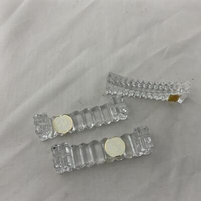 [220] Three Crystal Knife Rests | Two Styles | Place Card Holder