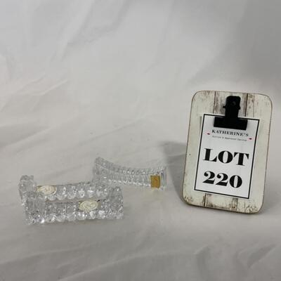[220] Three Crystal Knife Rests | Two Styles | Place Card Holder