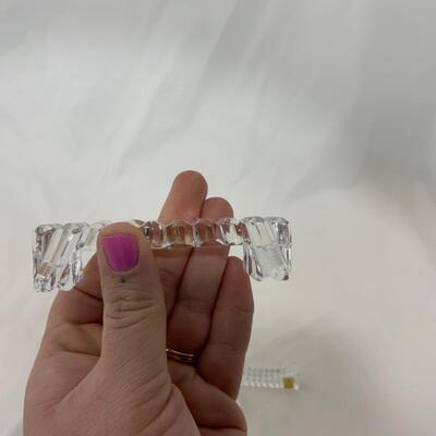 [220] Three Crystal Knife Rests | Two Styles | Place Card Holder