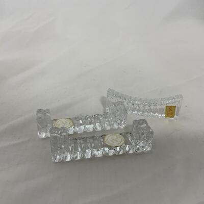 [220] Three Crystal Knife Rests | Two Styles | Place Card Holder
