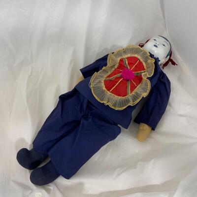 [227] VINTAGE | 25â€ Ceremonial Chinese Doll | Porcelain Head | Soft Body