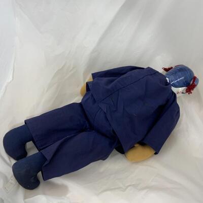 [227] VINTAGE | 25â€ Ceremonial Chinese Doll | Porcelain Head | Soft Body