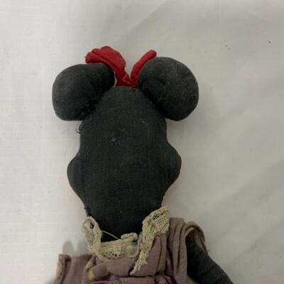[230] VINTAGE | Cloth Minnie Mouse Doll | Repaired
