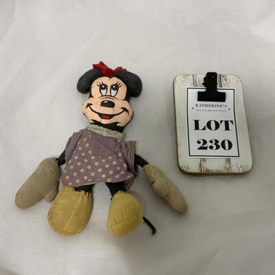 [230] VINTAGE | Cloth Minnie Mouse Doll | Repaired
