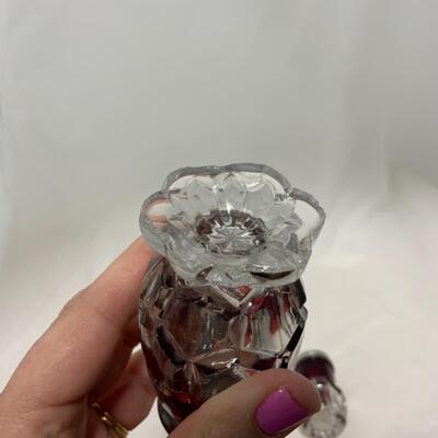 [231] ANTIQUE | Ruby Flash Salt & Pepper Shakers