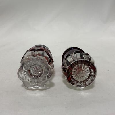 [231] ANTIQUE | Ruby Flash Salt & Pepper Shakers