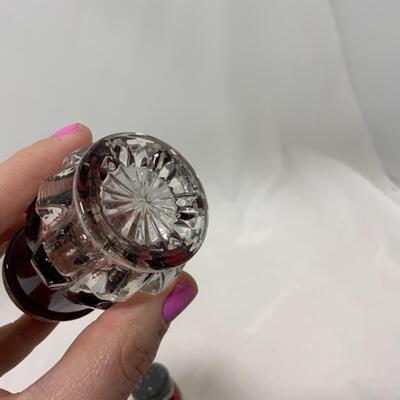 [231] ANTIQUE | Ruby Flash Salt & Pepper Shakers