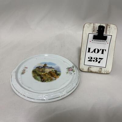 [237] ANTIQUE | Tea Trivet | Stately Castle Lithograph