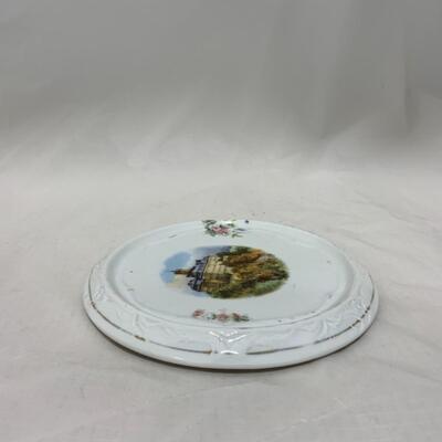 [237] ANTIQUE | Tea Trivet | Stately Castle Lithograph