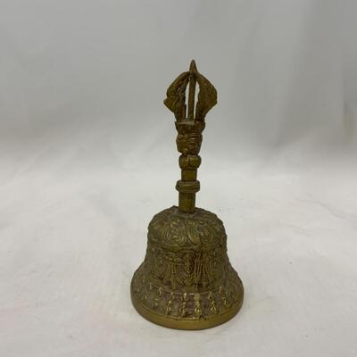 [238] VINTAGE | Brass Bell | Aztec-Inspired?