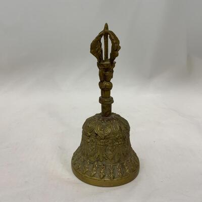 [238] VINTAGE | Brass Bell | Aztec-Inspired?