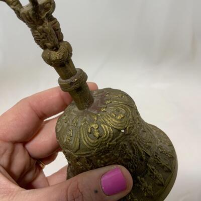 [238] VINTAGE | Brass Bell | Aztec-Inspired?