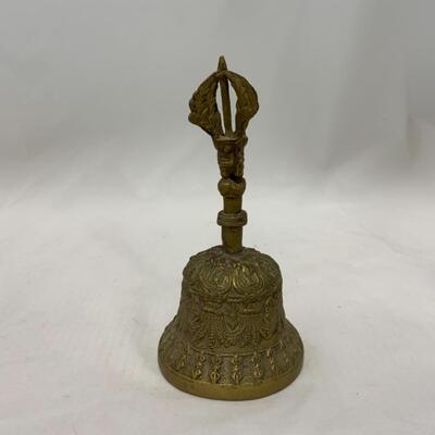 [238] VINTAGE | Brass Bell | Aztec-Inspired?