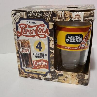 Four 18ounce Pepsi Cooler Glasses -Item# 325