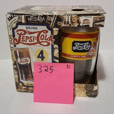 Four 18ounce Pepsi Cooler Glasses -Item# 325