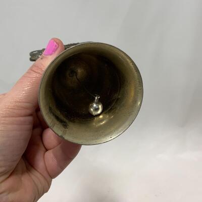 [241] ANTIQUE | Figural Woman Bell | Two Finger Handle