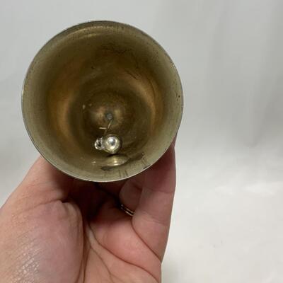 [241] ANTIQUE | Figural Woman Bell | Two Finger Handle