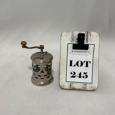 [245] ANTIQUE | German Pepper Mill | Grinder | Glass Insert