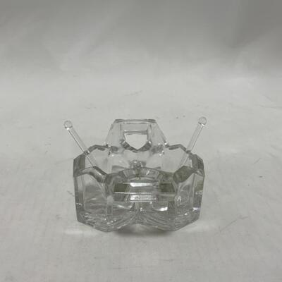 [247] ANTIQUE | Double Handled Salt Cellar | Dip | Spoons