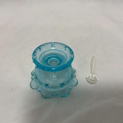 [251] VINTAGE | Blue Glass Salt Dip | Cellar | Stars