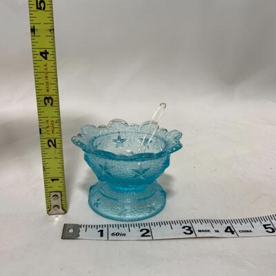 [251] VINTAGE | Blue Glass Salt Dip | Cellar | Stars