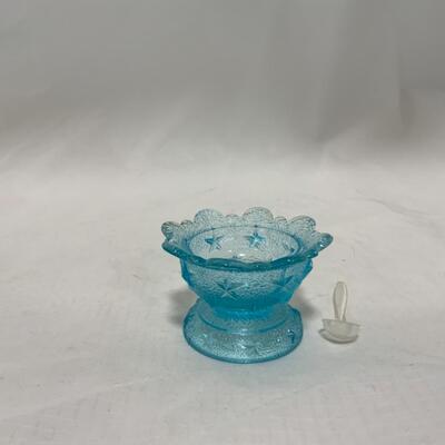 [251] VINTAGE | Blue Glass Salt Dip | Cellar | Stars