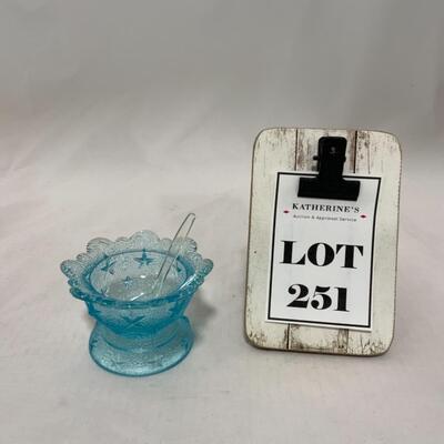[251] VINTAGE | Blue Glass Salt Dip | Cellar | Stars