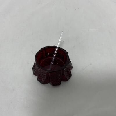 [255] VINTAGE | Pressed Ruby Glass | Salt Dip | Cellar