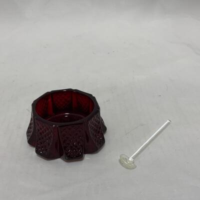 [255] VINTAGE | Pressed Ruby Glass | Salt Dip | Cellar