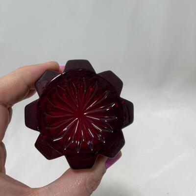 [255] VINTAGE | Pressed Ruby Glass | Salt Dip | Cellar