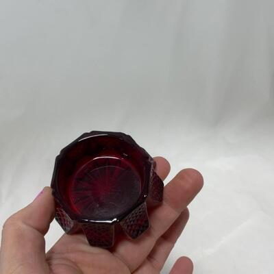 [255] VINTAGE | Pressed Ruby Glass | Salt Dip | Cellar
