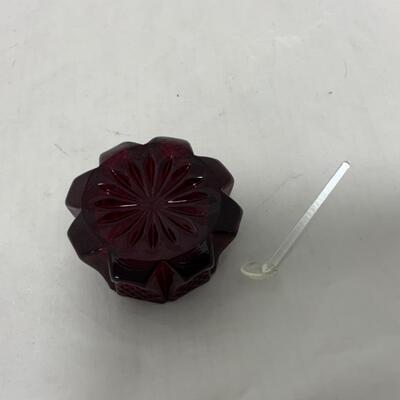 [255] VINTAGE | Pressed Ruby Glass | Salt Dip | Cellar