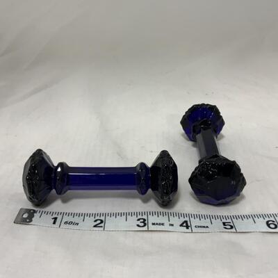 [258] VINTAGE | Cobalt Blue Glass Knife Rests