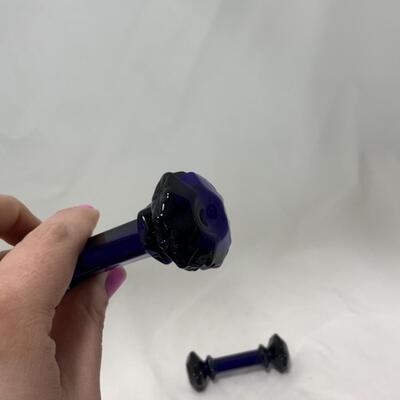 [258] VINTAGE | Cobalt Blue Glass Knife Rests