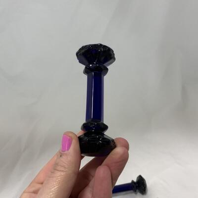 [258] VINTAGE | Cobalt Blue Glass Knife Rests