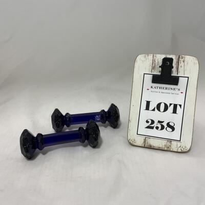 [258] VINTAGE | Cobalt Blue Glass Knife Rests