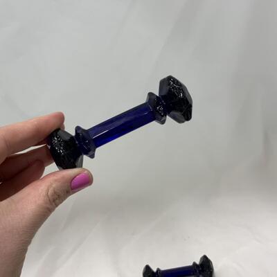 [258] VINTAGE | Cobalt Blue Glass Knife Rests