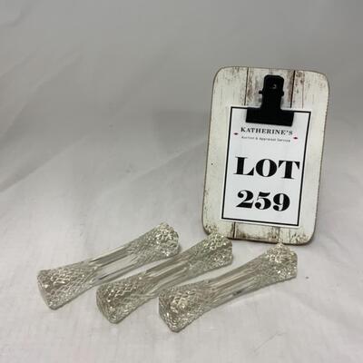 [259] VINTAGE | Cut Crystal Knife Rest Trio