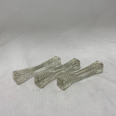 [259] VINTAGE | Cut Crystal Knife Rest Trio