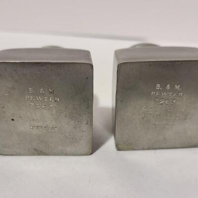 Pewter and Aluminum Salt+Pepper Shakers -Item# 641
